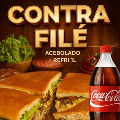 Combo Calota Contra Filé Acebolado + Coca-Cola 1L