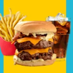 Double Cheddar + Mini batata 100g + coca cola lata 350ml