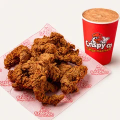 (LEVE 16 TIRAS PROMO) 8 tiras de frango + 1 Copão de 200ml de molho 