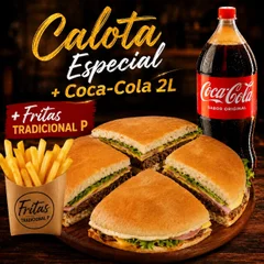 Calota Especial + Fritas tradicional P+ Guaraná Antártica 2LT 