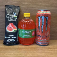 COMBO COROTE MELANCIA 500ML + 1 MONSTER MELANCIA 473ML + 1 GELO DE COCO MELANCIA 200ML 