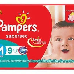 Fraldas descartaveis Pampers M com 9