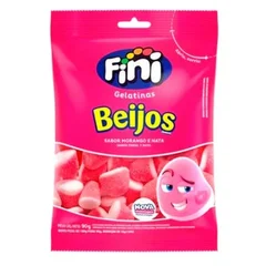 Bala de Gelatina Beijos Sabor Morango Fini Pacote 90g