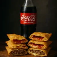 2 Pastéis Gigantes 22 cm  + 2 Pastéis doces 18 cm + 1 Coca cola 1,5l