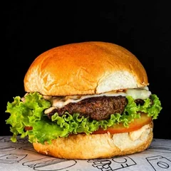 ( Do chef ) Burguer tradicional + batatas fritas