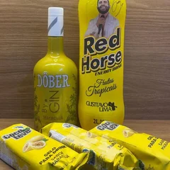 Combo Gin Dober  maracuja 900ml  + 1 Red Horse 2l sabor tropical  + 3 Gelo De Coco 200ml sabor maracuja 