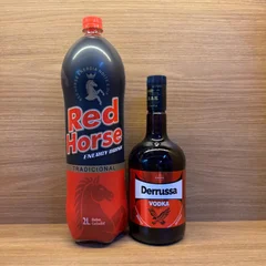 COMBO VODKA DERRUSSA 900ML + 1 RED HORSE 2L 