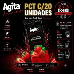PCT GELO MORANGO 20 UNIDADES   