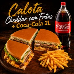 Calota Cheddar com Fritas + COCA 2L
