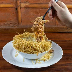 Batata Recheada de Strogonoff de Frango