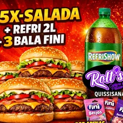 Combo 5 x-salada + 1 Refri 2l+ 3 Fini15g