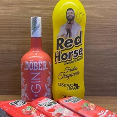 Combo Gin Dober doce  900ml S + 1 Red Horse 2l sabor tropical  + 3 Gelo De Coco 200ml smorango 