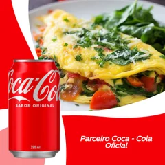 Omelete com vegetais (P)+ Refrigerante Coca Cola 350ml