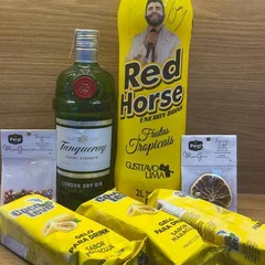 Combo Gin Tanqueray 750ml + 1 Red Horse 2l Sabor tropical+ 3 Gelo De Coco 200ml + 2 Especiaria