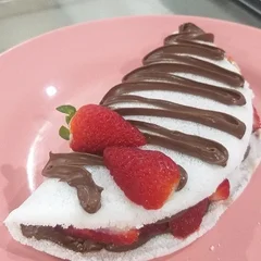 Tapioca Kinder Bueno, Nutella, Creme de Ninho e Kiwi