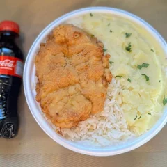Frango Empanado & Purê + Coca Pet + R$ 18,99 leve outra marmitex