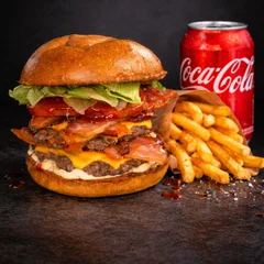 Combo Bacon | 1 Palermo Bacon Duplo + 1 Batata frita crocante + 1 Coca cola lata 350ml