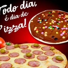 1 - Pizza gigante (40 cm) 2 sabores + brotão (25 cm) chocolate m&m + bebida