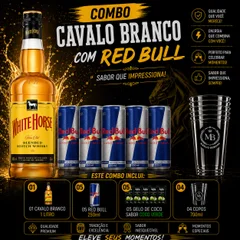 CAVALO BRANCO + 5 RED BULL + 5 GELO SABORES
