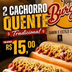 2 cachorros quentes tradicional por 15,00
