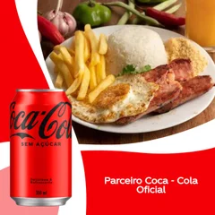 Linguiça toscana com ovo (P)+ coca cola zero lata 350ml