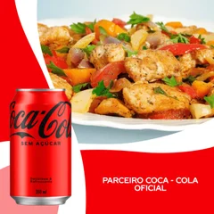 Isca de frango refogada(P) + Coca Cola Zero Lata 350ml