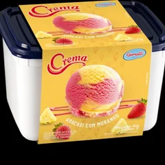 Sorvete Gemelli Sabor Abacaxi e Morango Pote 2L