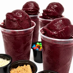 Combo 4 copos de acai de 300 + 4 Complementos grátis 