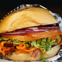 Burguer bacon com cheddar