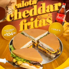 Combo Calota Cheddar com Fritas + Coca-Cola 1L