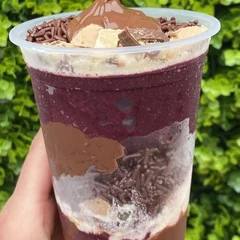 Açai no copo de 500ml de Nutella e Ovomaltine, Leite condensado, Leite em pó