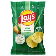Batata Frita Lisa Sour Cream Lay's Pacote 62g