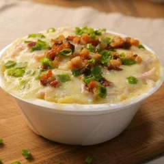 Batata Recheada - Frango ao Molho Branco