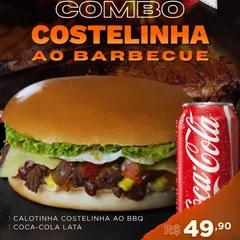 Combo Calotinha Costelinha Suína ao Barbecue + Coca-Cola Lata