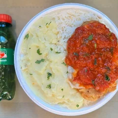 Frango Parmegiana & Purê + Guaraná Pet + R$ 18,99 leve outra marmitex