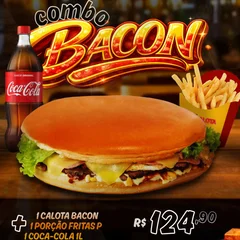 Combo Calota Bacon + Coca-Cola 1L + Fritas P Tradicional