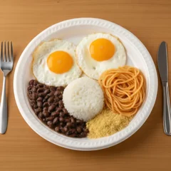 Marmita completa com 2 ovos fritos