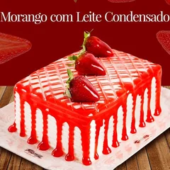 Bolo Morango com Leite Condensado