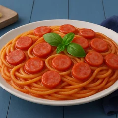 Espaguete Linguiça Molho Tomate