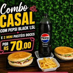 Combo casal   Pepsi + 2 mini pasteis chocolate 