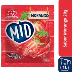 Refresco Em Pó Sabor Morango Mid 20g