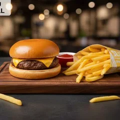 Combo - Cheese Burguer + Batata Frita + Refri 350ml