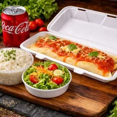 Combinado 3 ( Panqueca + Refrigerante + Arroz + Salada )