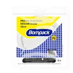 Prato Descartável Bompack 15cm C/10