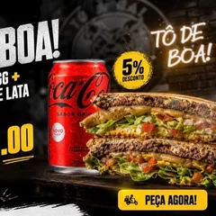 Combo Tô de Boa - 1 Xis Salada Egg + 1 Refrigerante Lata