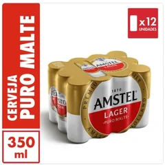 Cerveja Lager Amstel 350ml 12un