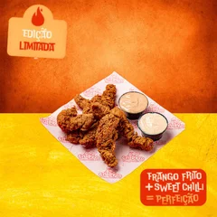 06 sweet tiras de frango + 2 potes de 30ml molho 
