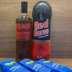 Combo Red Malt Canela 1l  + 1 Red Horse 2l + 3 Gelo De Coco 200ml