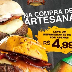 Escolha 2 Burgers Artesanais e Refri 1 Litro sai à 6,99