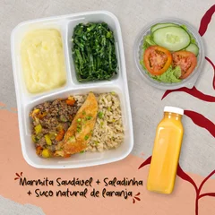 Combo Marmita Saudável Média + Suco + Saladinha